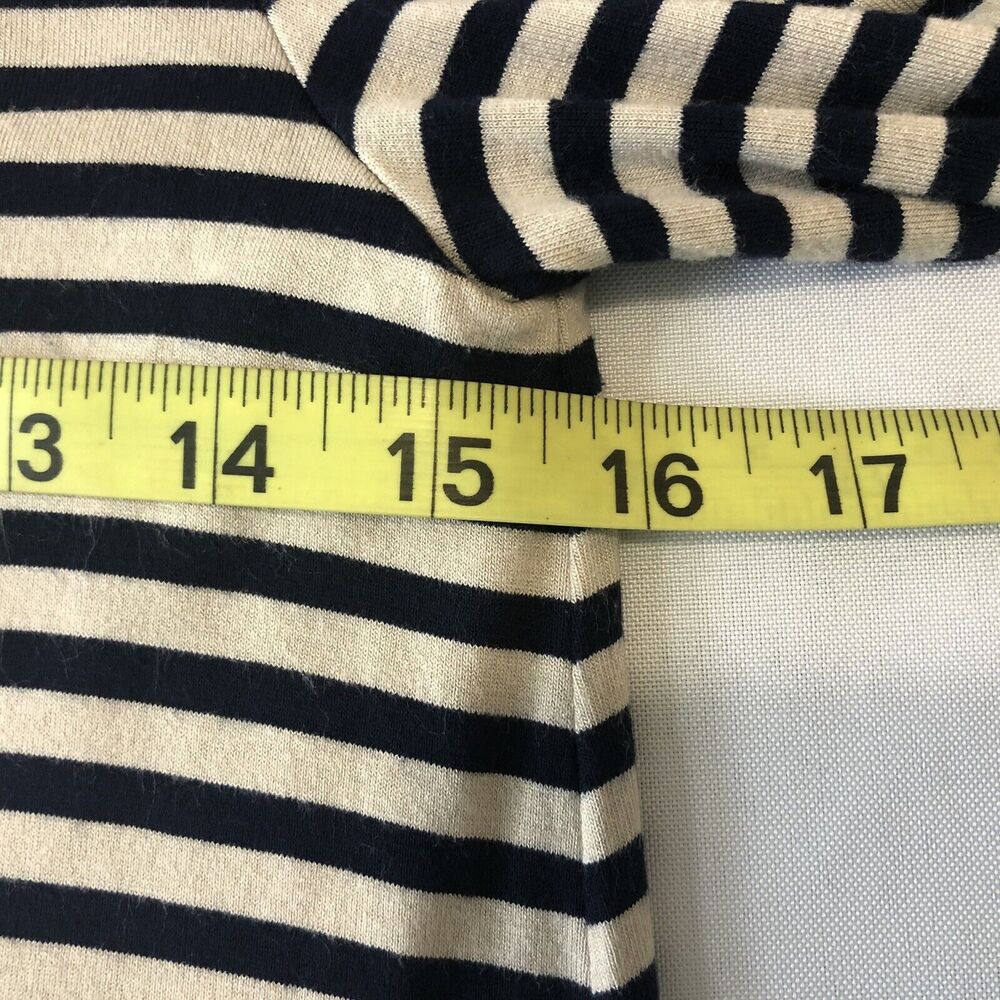 White House Black Market Top Women XS Blue Beige Stripe Layered Tunic Stretch - Picture 5 of 12